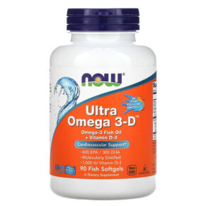 NOW Foods Ultra Omega 3-D 600 EPA/300 DHA 90 Fish viên 733739016638