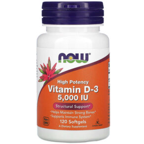 NOW Foods Vitamin D-3 5.000 IU 120 viên 733739003720