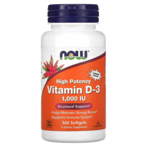 NOW Foods Vitamin D-3 High Potency 1.000 IU 360 viên 733739003751