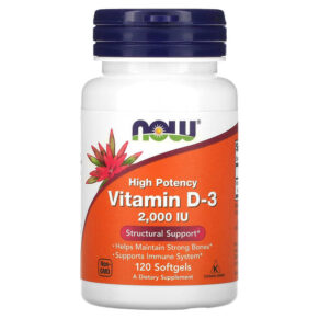 NOW Foods Vitamin D-3 High Potency 2.000 IU 120 viên 733739003676