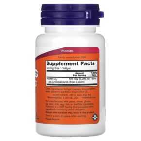 NOW Foods Vitamin D-3 High Potency 5.000 IU 240 Softgels 733739003737