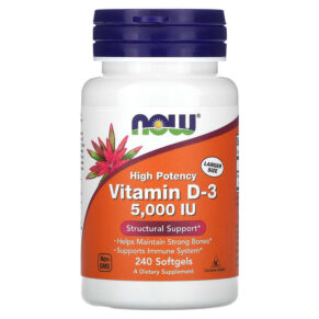 NOW Foods Vitamin D-3 High Potency 5.000 IU 240 viên 733739003737
