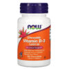 NOW Foods Vitamin D-3 Natural Fruit Flavor 1.000 IU 180 viên 733739003577