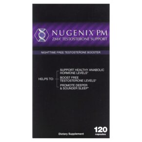 Nugenix ZMA Testosterone Support PM Nighttime Free Testosterone Booster 120 viên 855710002215