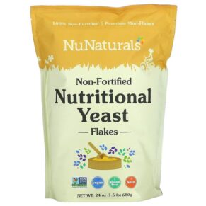 NuNaturals Non-Fortified Nutritional Yeast Flakes 24 oz (680 g) 739223009841