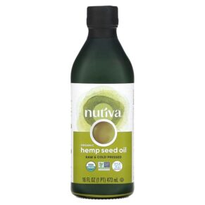 Nutiva Organic Hemp Seed Oil Cold Pressed 16 fl oz (473 ml) 692752100093