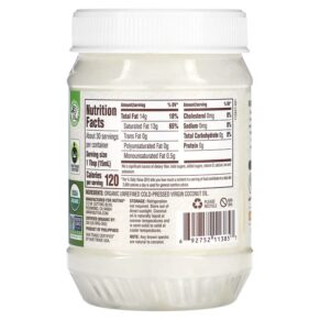 Nutiva Organic Regeneratively Grown Virgin Coconut Oil 15 fl oz (444 ml) 692752113857