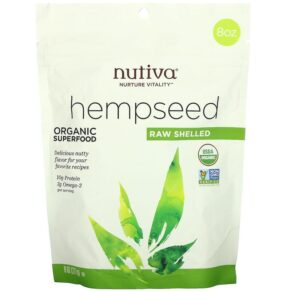 Nutiva Organic Superfood Raw Shelled Hempseed 8 oz (227 g) 692752000102