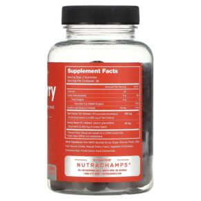 NutraChamps Tart Cherry Natural Cherry 60 Vegan Gummies 621983500648