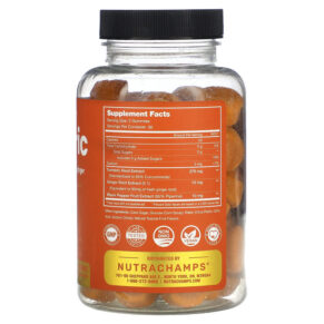 NutraChamps Turmeric Natural Tropical Fruit 60 Vegan Gummies 621983990180