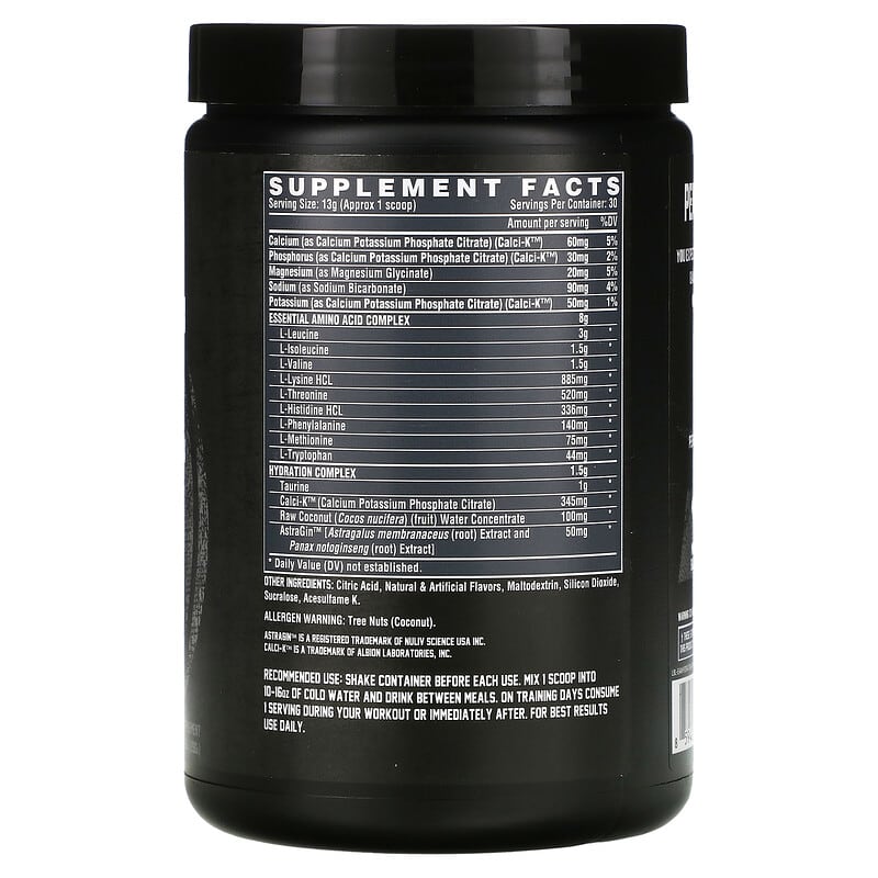 Nutrex Research EAA+ Hydration Apple Pear 13.8 oz (390 g) 8 Thành phần vi chất Nutrex Research EAA+ Hydration Apple Pear 13.8 oz (390 g) 859400007788