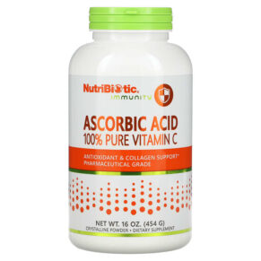 NutriBiotic Immunity Ascorbic Acid 100% Pure Vitamin C Crystalline Powder 16 oz (454 g) 728177002015