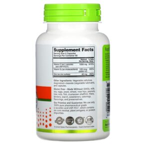 NutriBiotic Immunity Vitamin C + D3 & Zinc 100 Capsules 728177005207