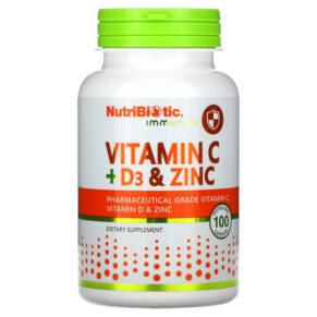 NutriBiotic Immunity Vitamin C + D3 & Zinc 100 viên 728177005207