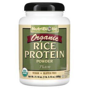 NutriBiotic Organic Rice Protein Powder Plain 1 lb 5.16 oz (600 g) 728177030001
