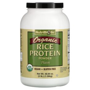 NutriBiotic Organic Rice Protein Powder Plain 3 lbs (1.36 kg) 728177030018