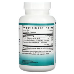 Nutricology Buffered Vitamin C with Calcium and Magnesium 120 Vegetarian Capsules 713947500105