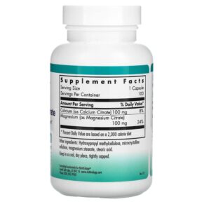 Nutricology Calcium Magnesium Citrate 100 Vegetarian Capsules 713947519800