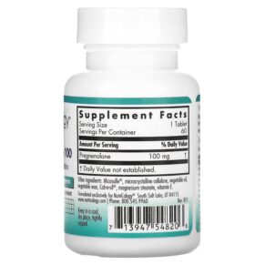 Nutricology Pregnenolone 100 60 Scored Tablets 713947548206
