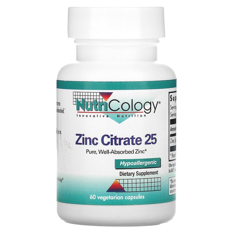 Nutricology Zinc Citrate 25 60 Vegetarian Capsules 1 Nutricology Zinc Citrate 25 60 viên 713947502802