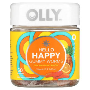 OLLY Hello Happy Gummy Worms Tropical Zing 60 viên 840160200403