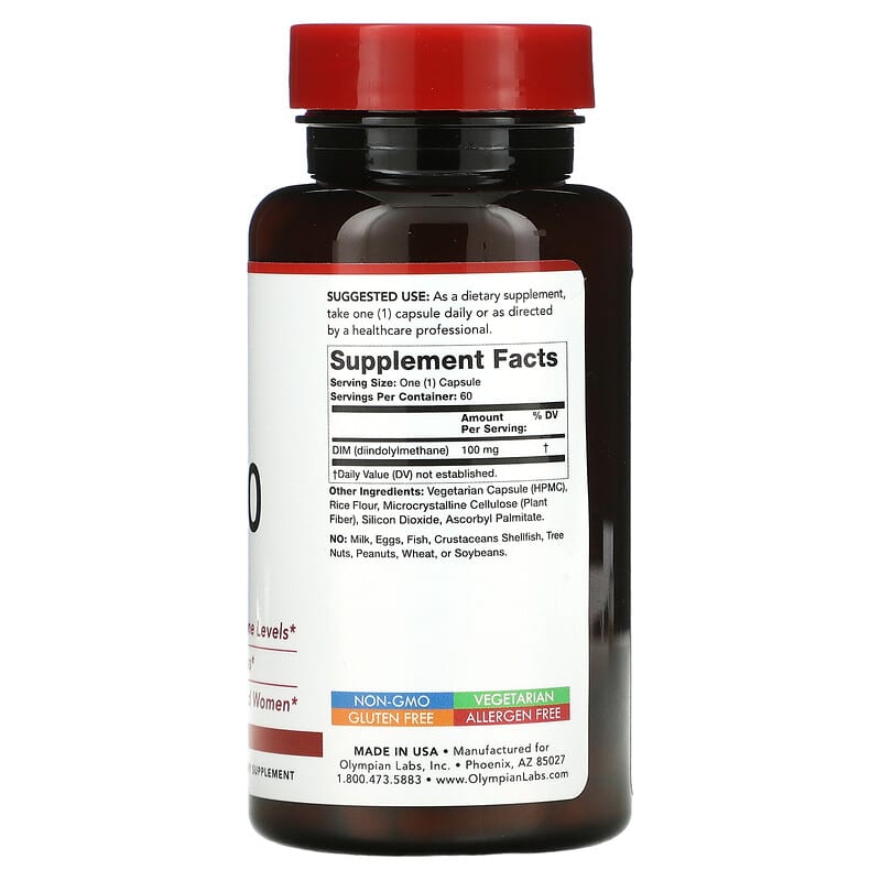 Olympian Labs DIM-100 60 Vegetarian Capsules 8 Thành phần vi chất Olympian Labs DIM-100 60 viên 710013039910