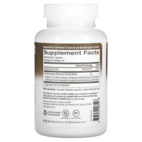 Om Mushrooms Brain Fuel 2.000 mg 90 Vegetable Capsules 856210008196