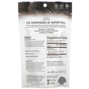 Om Mushrooms Certified Organic Mushroom Powder Chaga 3.5 oz (100 g) 857727004091