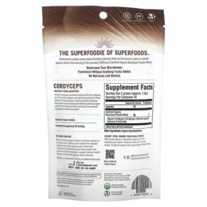 Om Mushrooms Certified Organic Mushroom Powder Cordyceps 3.5 oz (100 g) 892392002003