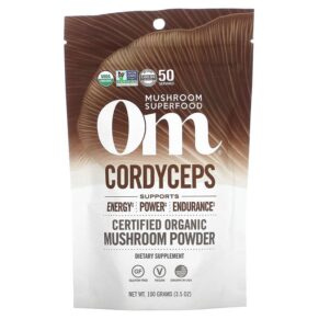Om Mushrooms Certified Organic Mushroom Powder Cordyceps 3.5 oz (100 g) 892392002003
