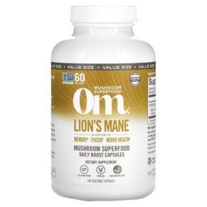 Om Mushrooms Lion's Mane Mushroom Superfood 667 mg 180 viên 850011996737