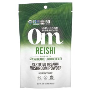 Om Mushrooms Reishi Certified Organic Mushroom Powder 3.5 oz (100 g) 892392002027