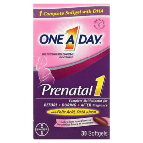 One-A-Day Prenatal 1 + Folic Acid DHA & Iron Multivitamin/Multimineral Supplement 30 viên 016500558170