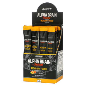 Onnit Alpha Brain Instant Memory & Focus Peach 30 gói 0.13 oz (3.6 g) 819444014364