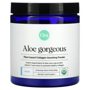 Ora Aloe Gorgeous Plant-Based Collagen-Boosting Powder Vanilla 8.47 oz (240 g) 856720007542