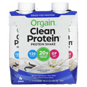 Orgain Clean Protein Shake Vanilla Bean 4 Pack 11 fl oz (330 ml) 851770006675