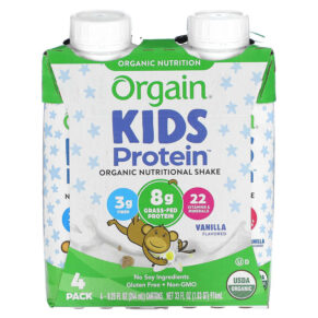 Orgain Kids Protein Organic Nutritional Shake Vanilla 4 Pack 8.25 fl oz (244 ml) 851770003094
