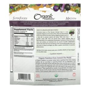 Organic Traditions Maca X-6 Black and Red-Purple 5.3 oz (150 g) 627733002714