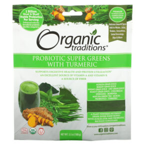 Organic Traditions Probiotic Super Greens + Turmeric 3.5 oz (100 g) 627733005081