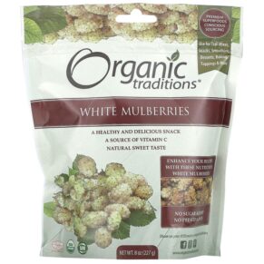 Organic Traditions White Mulberries 8 oz (227 g) 627733003230