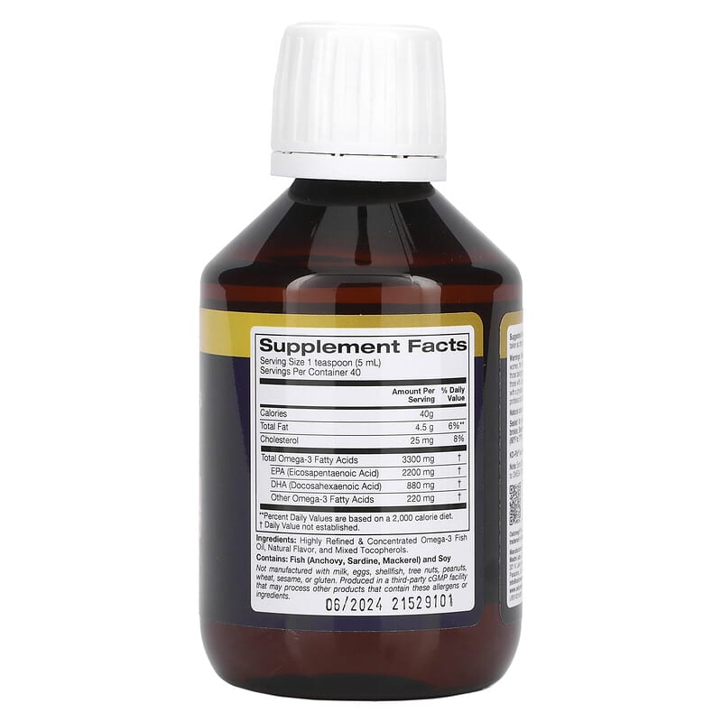 Oslomega Extra Strength Omega 3 Fish Oil Natural Lemon Flavor 3.300 mg 6.7 fl oz (200 ml) 8 Thành phần vi chất Oslomega Extra Strength Omega 3 Fish Oil Natural Lemon Flavor 3.300 mg 6.7 fl oz (200 ml) 898220013876