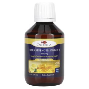 Oslomega Extra Strength Omega 3 Fish Oil Natural Lemon Flavor 3.300 mg 6.7 fl oz (200 ml) 898220013876