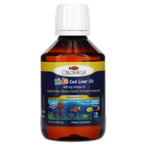 Oslomega Kids Cod Liver Oil 480 mg Omega-3 Natural Strawberry Flavor 480 mg 6.7 fl oz (200 ml) 898220013913