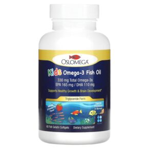 Oslomega Kid’s Omega-3 Fish Oil Natural Strawberry Flavor 60 Fish Gelatin viên 898220013951