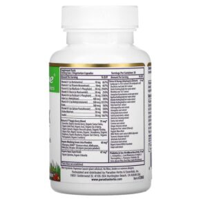Paradise Herbs Earth's Blend B-Complex with Nature's C 60 Vegetarian Capsules 601944778668