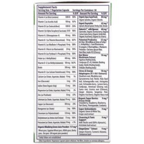 Paradise Herbs Earth's Blend One Daily Superfood Multi-Vitamin with Iron 30 Vegetarian Capsules 601944778286