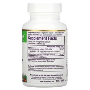 Paradise Herbs Garcinia 60 Vegetarian Capsules 601944778392