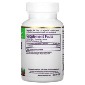 Paradise Herbs L-Carnosine 60 Vegetarian Capsules 601944777579