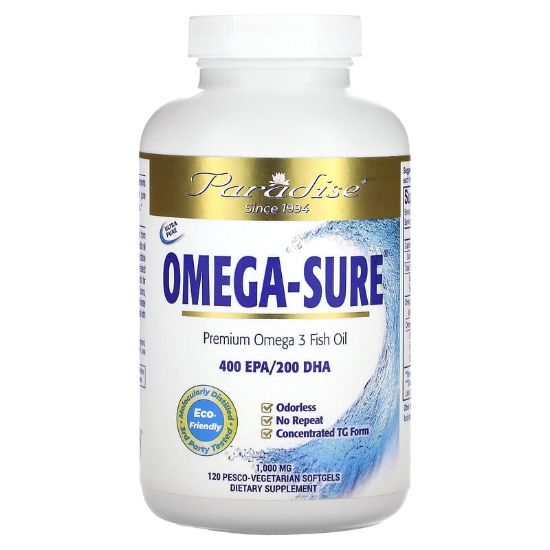 Paradise Herbs Omega-Sure Premium Omega 3 Fish Oil 1.000 mg 120 viên 601944779061