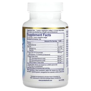 Paradise Herbs Omega Sure Premium Omega-3 Fish Oil 1.000 mg 60 Pesco Vegetarian Softgels 601944777968